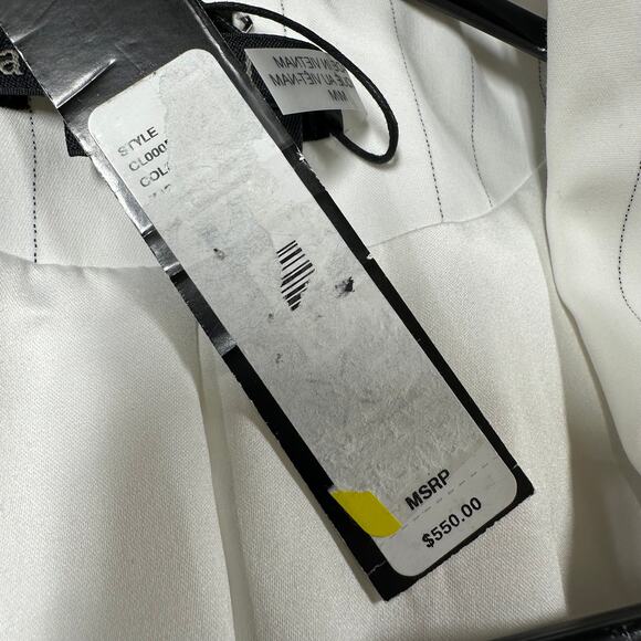 Alice + Olivia NWT Kylie Long Stripe Jacket Size M Shawl Collar Open Front Lined - Picture 6 of 11